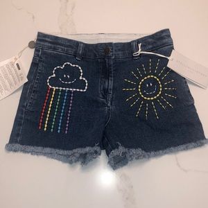 Stella McCartney Kids Denim Shorts with Weather Embroidery Size 10 Years